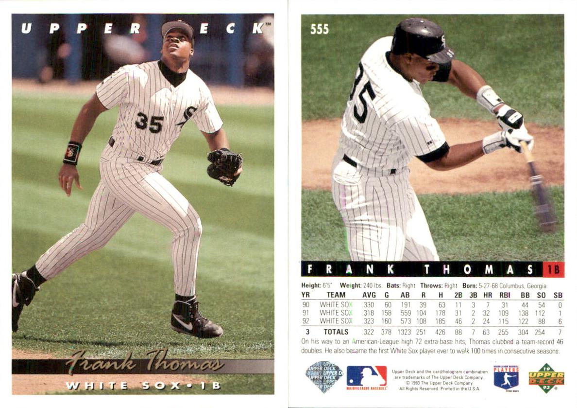 1993 Upper Deck Baseball Frank Thomas #555