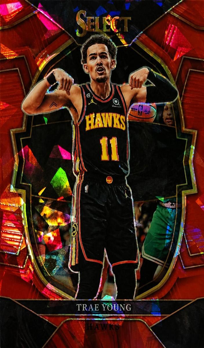 2022 Panini Select Basketball Red Cracked Ice Trae Young #66 SGC 10