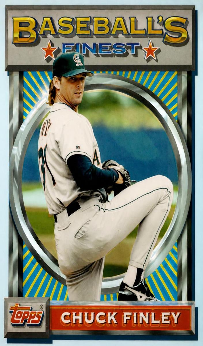 1993 Topps Finest Baseball Refractor Chuck Finley #72 PSA 9