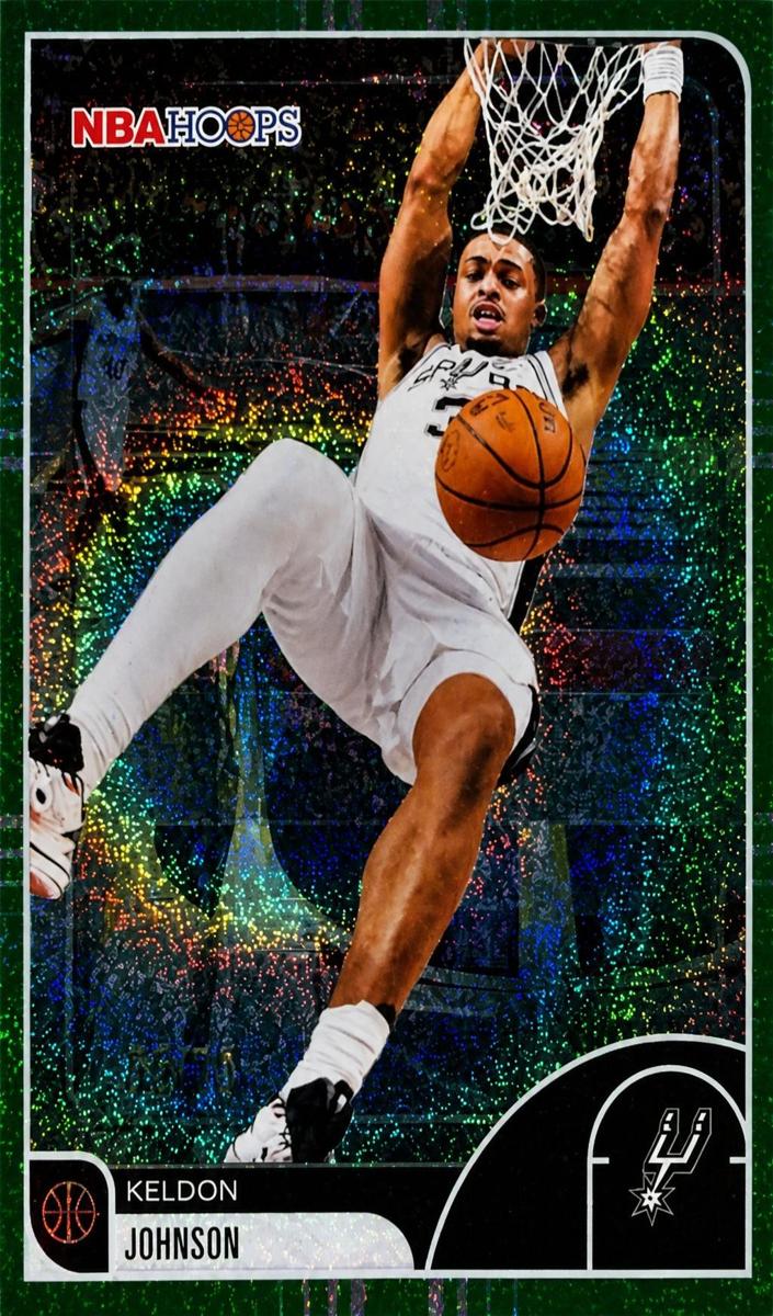 2025 Topps NBA Hoops Basketball Pixel Burst Green Keldon Johnson #23