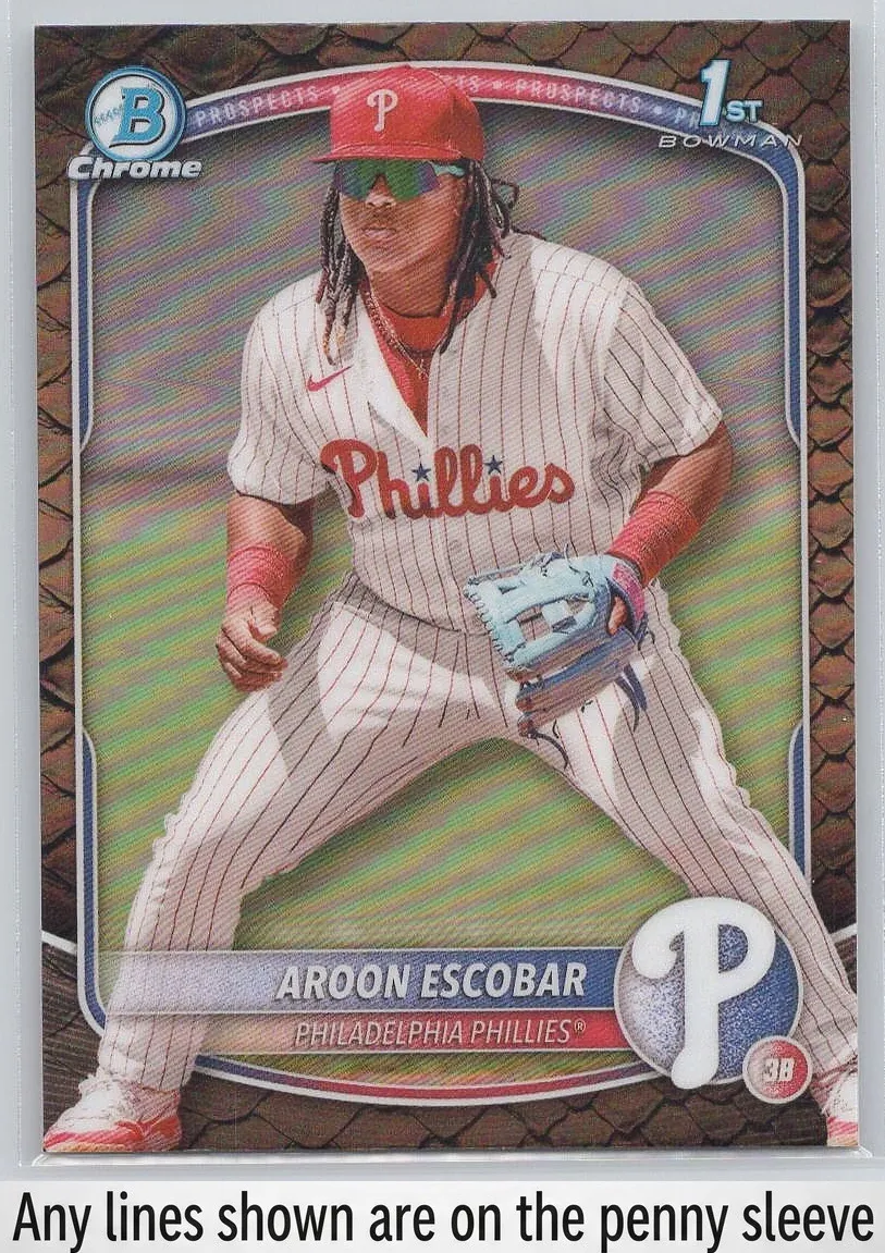 2025 Bowman Chrome Prospects Baseball Reptilian Refractor Aroon Escobar #BCP-65 PSA 10
