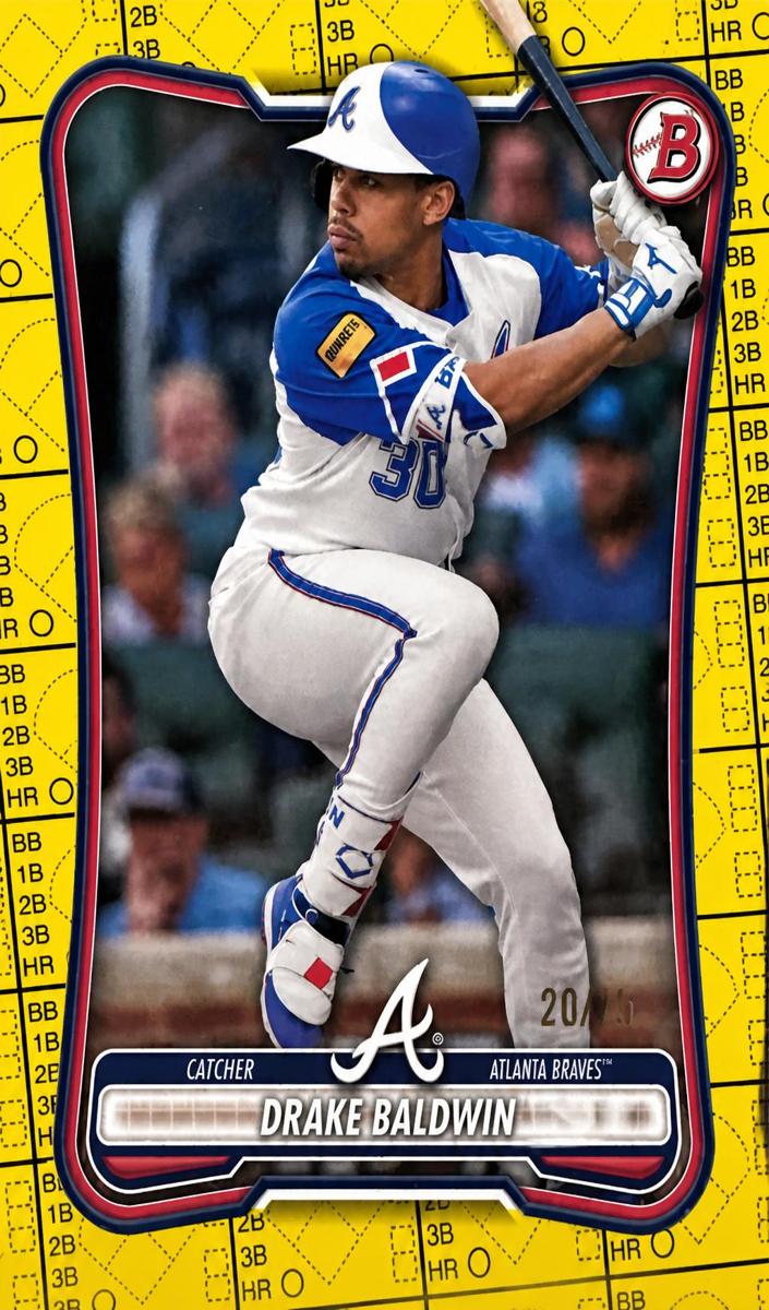 2026 Bowman Baseball Yellow Pattern Drake Baldwin #14