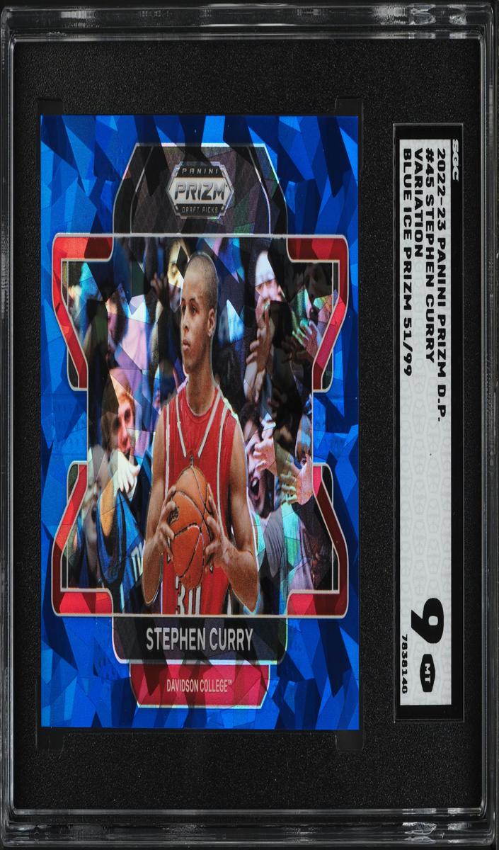 2022 Panini Prizm Draft Picks Basketball Blue Ice Stephen Curry #45 SGC 8.5