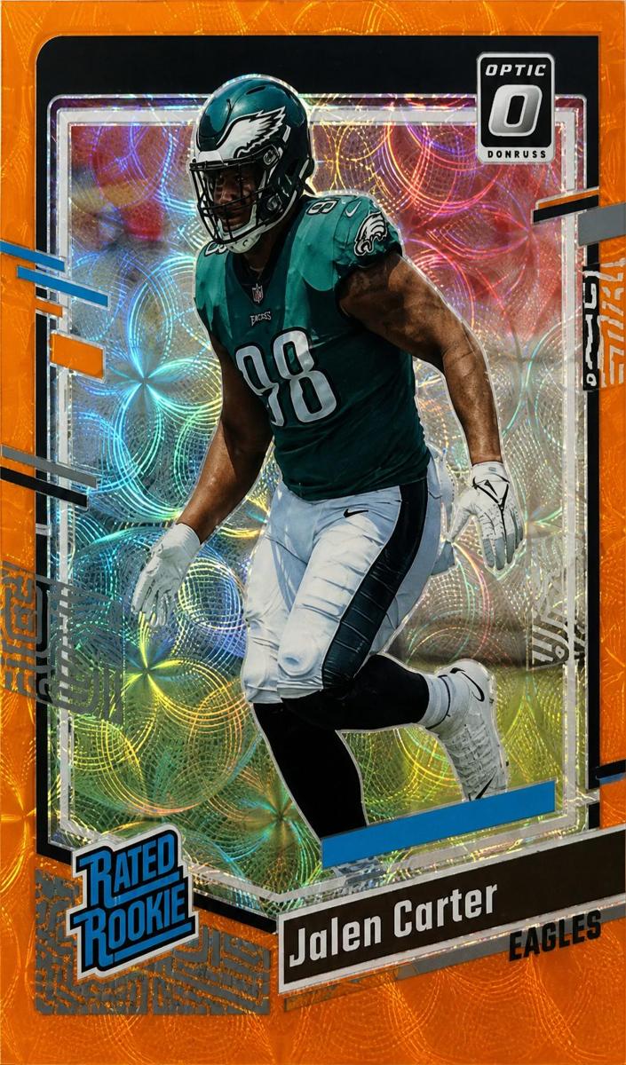 2023 Donruss Optic Football Orange Scope Jalen Carter #281 PSA 9