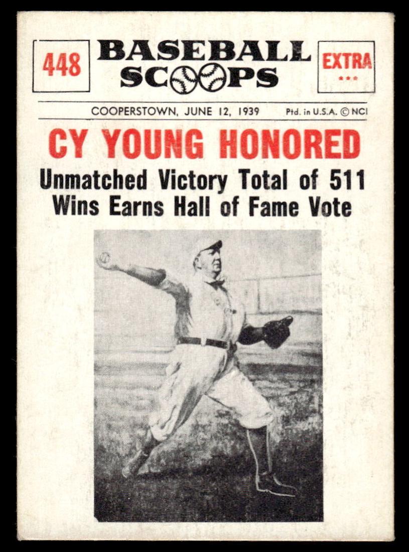 1961 NU-Card Scoops Baseball Cy Young #448 SGC 7.5