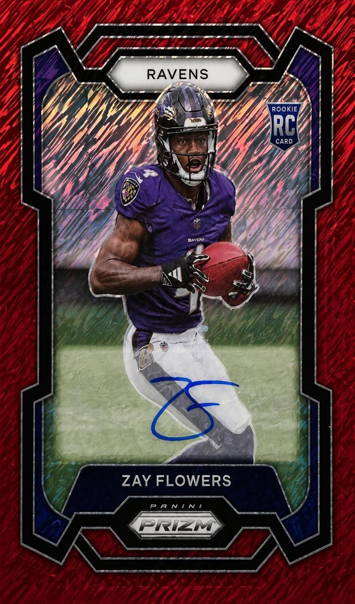 2023 Panini Prizm Football Red Shimmer Zay Flowers #307