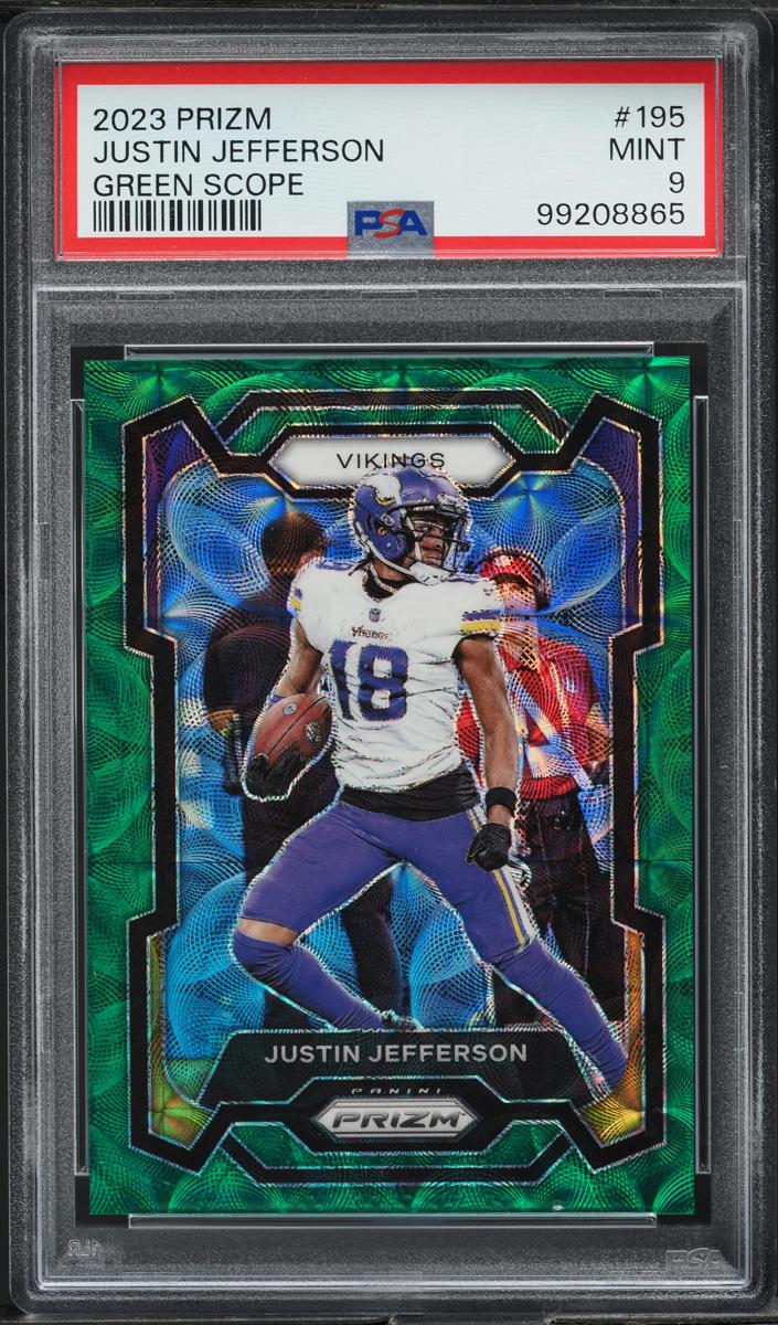 2023 Panini Prizm Football Green Scope Justin Jefferson #195