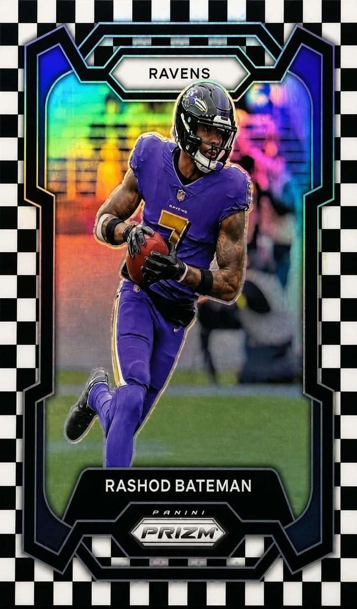 2023 Panini Prizm Football Black and White Checker Rashod Bateman #20