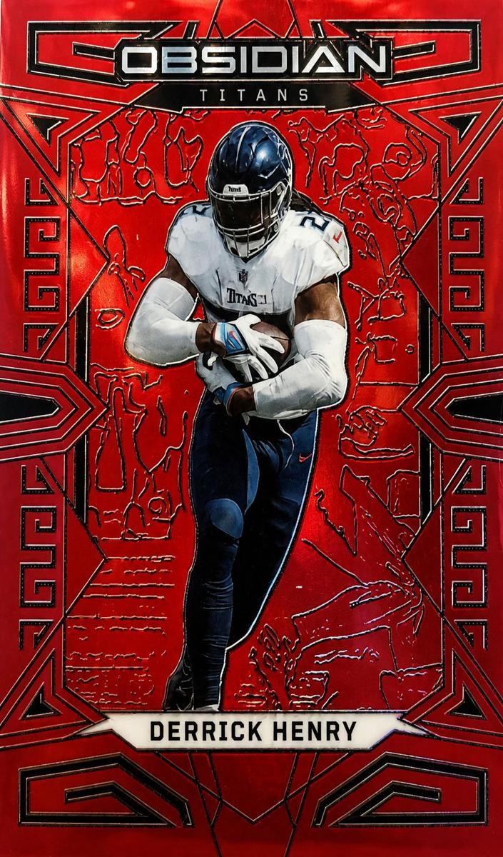 2023 Panini Obsidian Football Asia Electric Etch Red Flood Derrick Henry #95 PSA 9