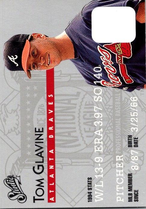1995 Studio Baseball Tom Glavine #182