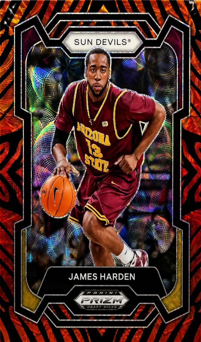 2024 Panini Prizm Draft Picks Basketball Tiger Stripe James Harden #41 PSA 9