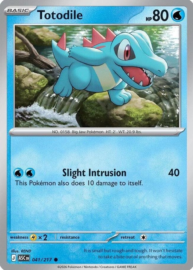2026 Pokemon Mega Evolution Ascended Heroes Totodile #41 CGC 8.5