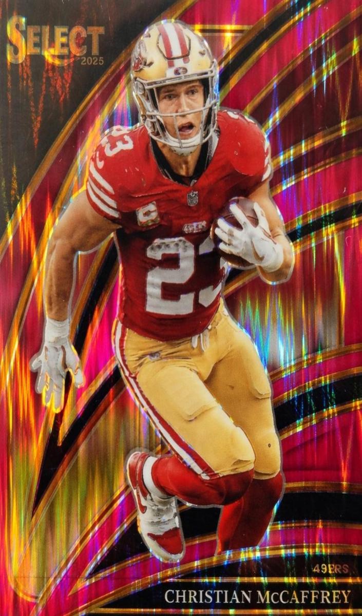 2025 Panini Select Football Pink Shock Christian McCaffrey #218