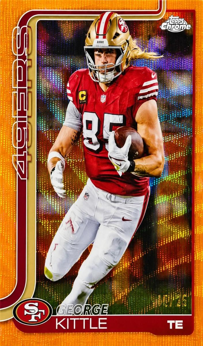 2025 Topps Chrome Football Orange Wave Refractor George Kittle #267