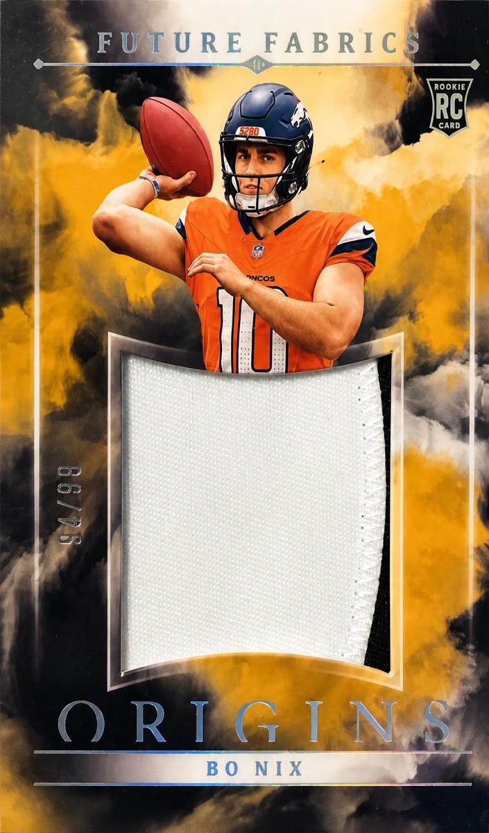 2024 Panini Origins Football Gold Bo Nix #FF-BNI PSA 8