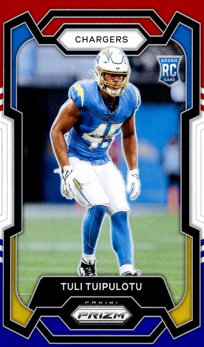 2023 Panini Prizm Football Red White Blue Tuli Tuipulotu #354