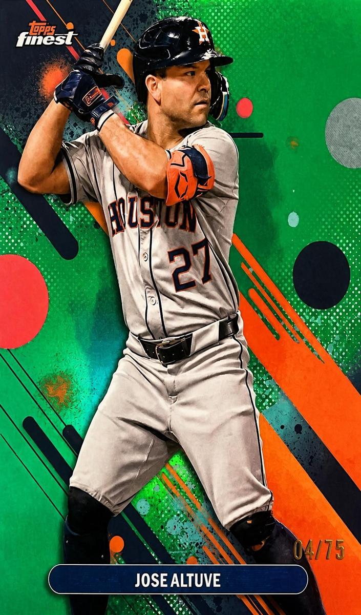 2025 Topps Finest Baseball Green Refractor Jose Altuve #70