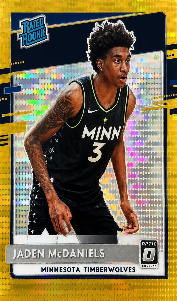 2020 Donruss Optic Basketball Gold Pulsar Jaden McDaniels #178 PSA 9
