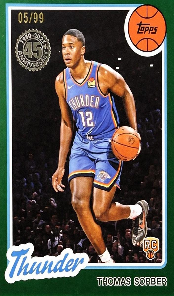 2025 Topps Basketball Green Holo Foil Thomas Sorber #80BK-61