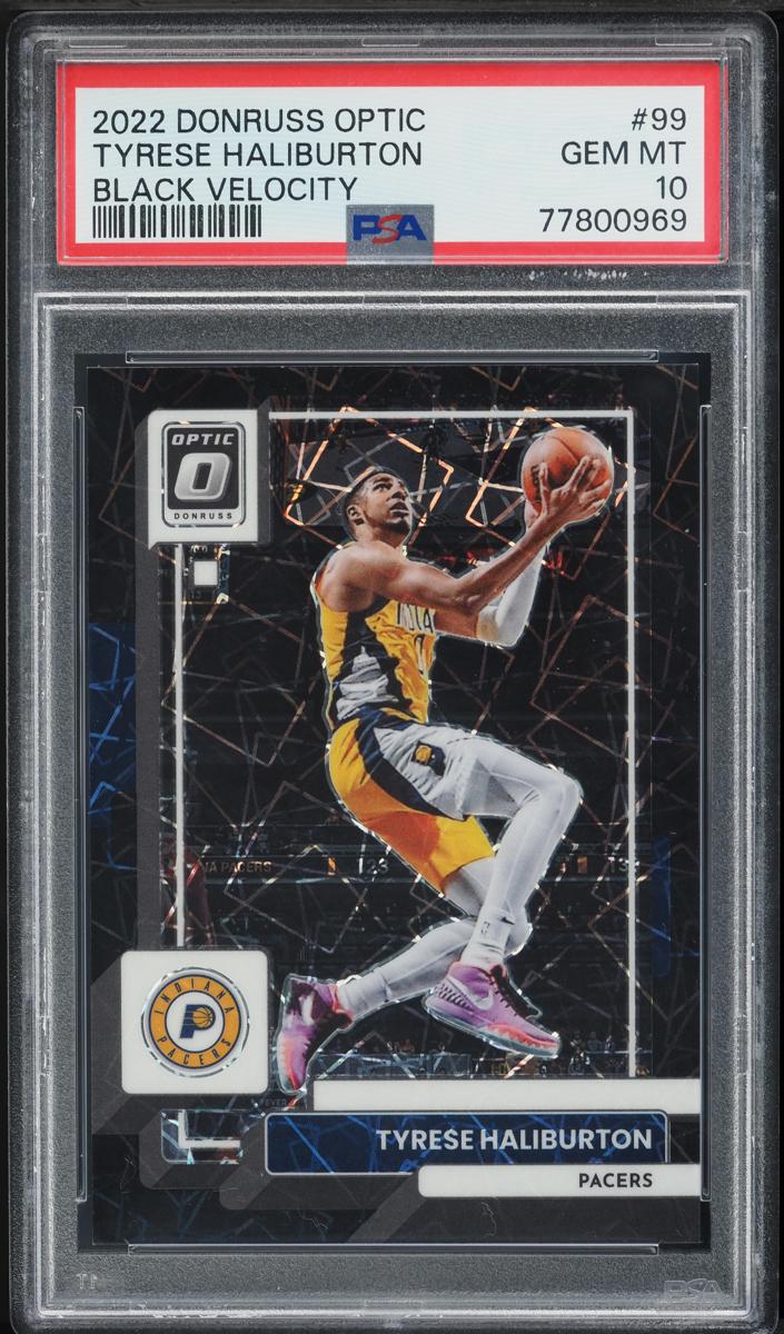 2022 Donruss Optic Basketball Black Velocity Tyrese Haliburton #99 PSA 9