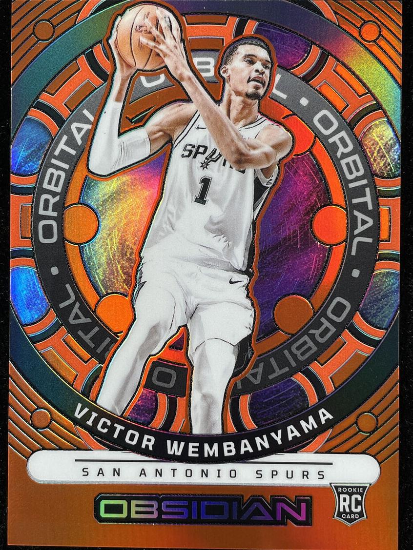 2023 Panini Obsidian Basketball Electric Etch Orange Flood Victor Wembanyama #18 PSA 9