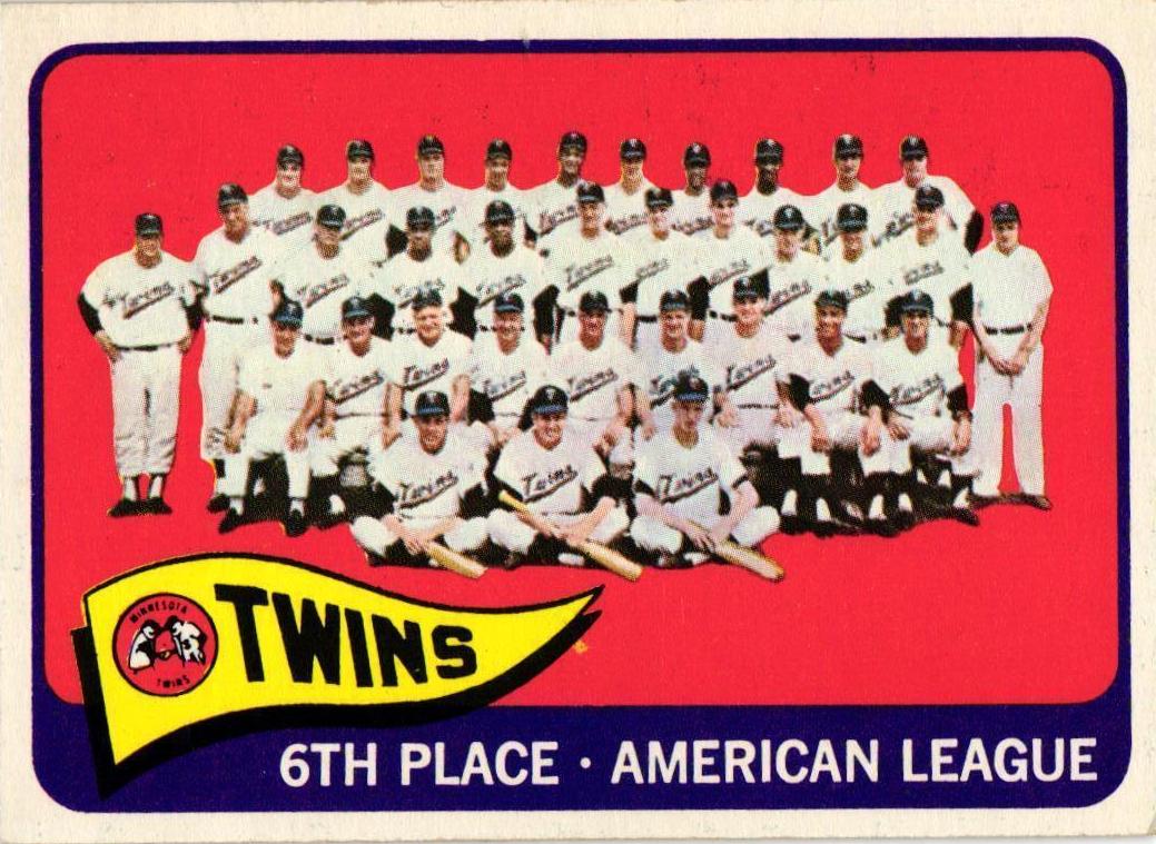 1965 Topps Baseball Twins Team #24 PSA 8.5