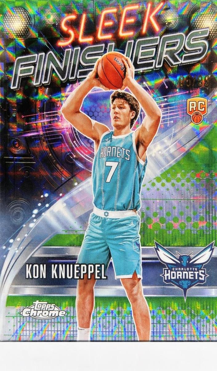 2025 Topps Chrome Basketball Geometric Green Refractor Kon Knueppel #SF-24 PSA 9