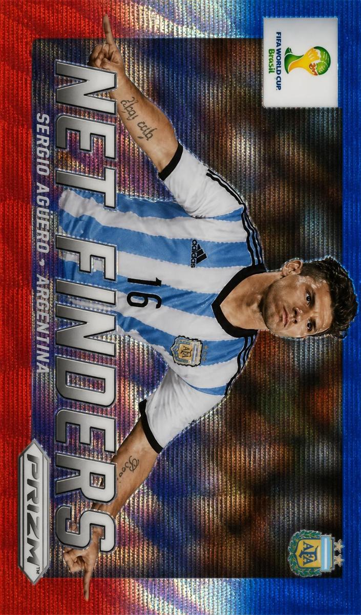 2014 Panini Prizm World Cup Soccer Blue & Red Blue Wave Sergio Aguero #3
