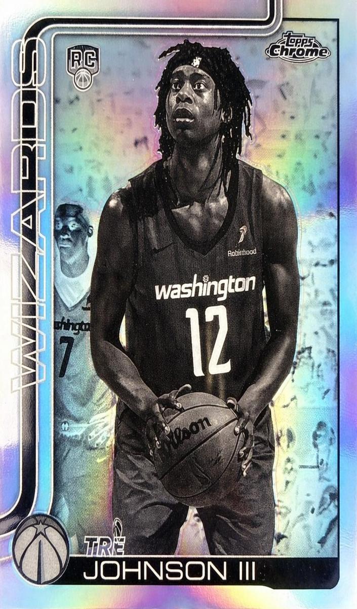 2025 Topps Chrome Basketball Negative Refractor Tre Johnson III #256