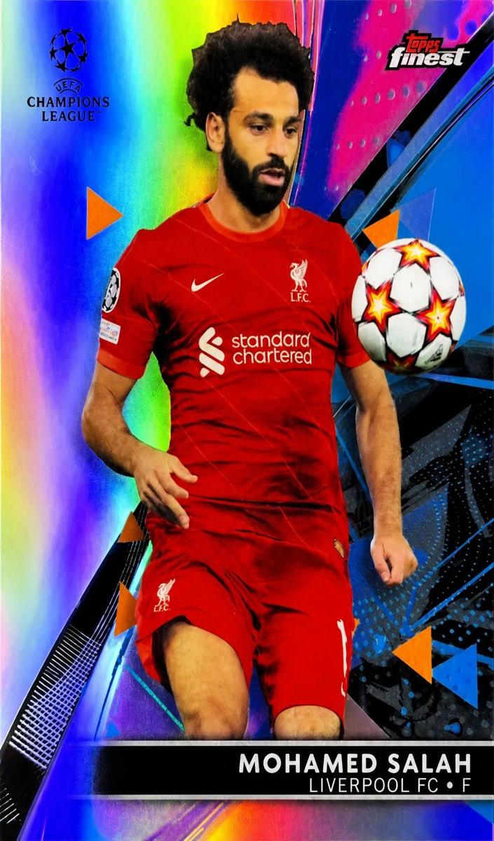 2021 Topps Finest UEFA Champions League Soccer Refractor Mohamed Salah #24