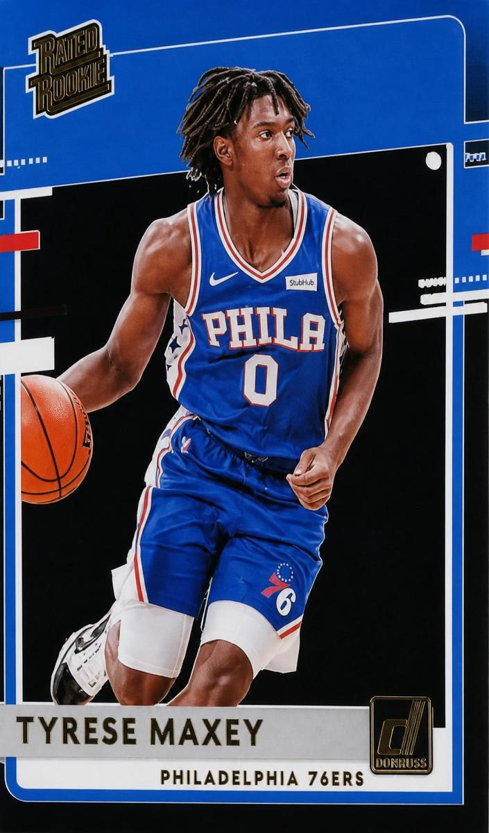 2020 Panini Clearly Donruss Basketball Gold Tyrese Maxey #74 HGA 9.5