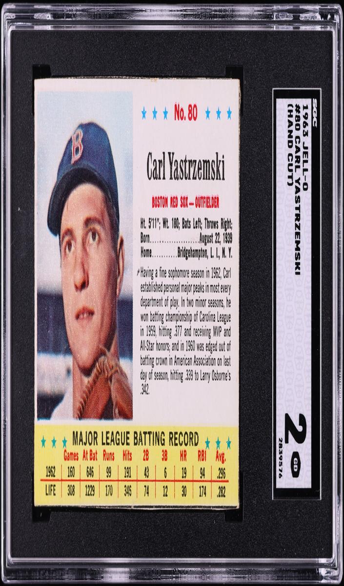 1963 Jell-O Baseball Carl Yastrzemski #80 PSA 3