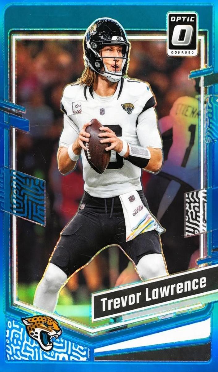 2023 Donruss Optic Football Aqua Trevor Lawrence #87 PSA 8