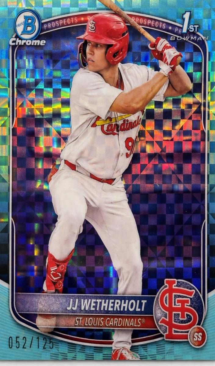 2025 Bowman Chrome Prospects Baseball Aqua X-Fractor JJ Wetherholt #BCP-22 PSA 10