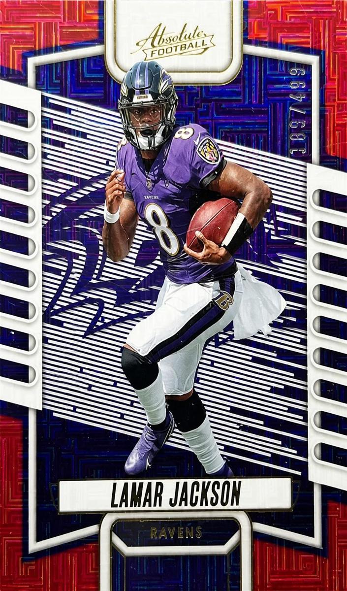 2023 Panini Absolute Football Red Squares Lamar Jackson #12
