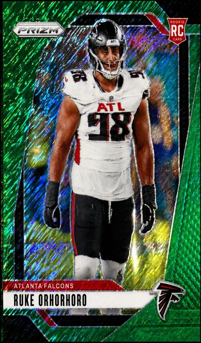2024 Panini Prizm Football Green Shimmer Ruke Orhorhoro #386