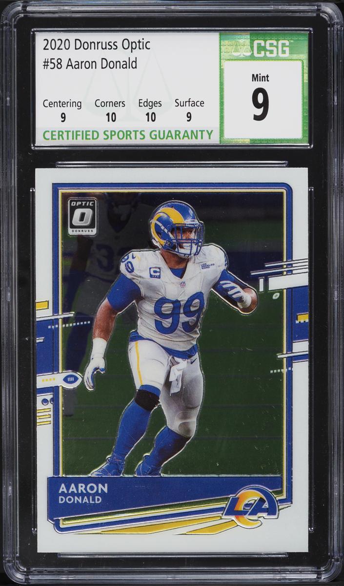 2020 Donruss Optic Football Aaron Donald #58 CSG 8.5