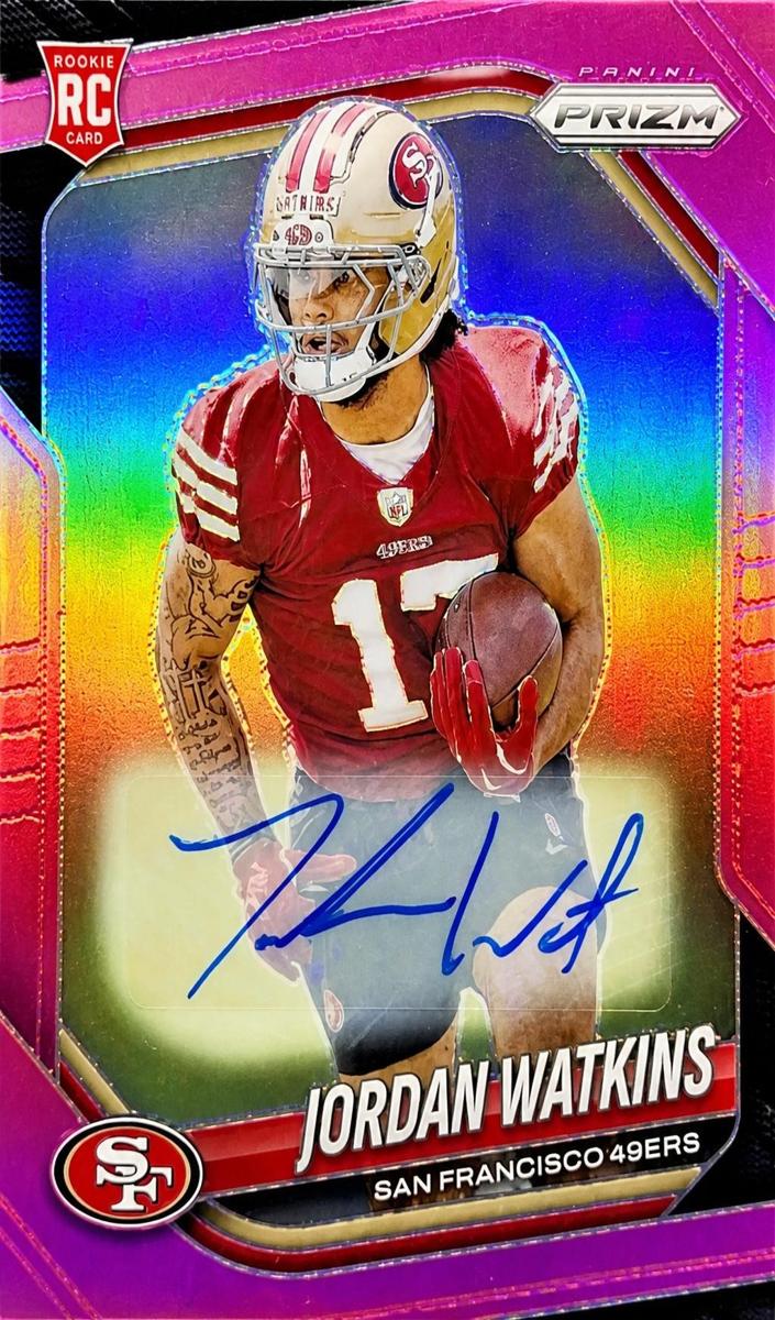 2025 Panini Prizm Football Pink Jordan Watkins #389 PSA 9