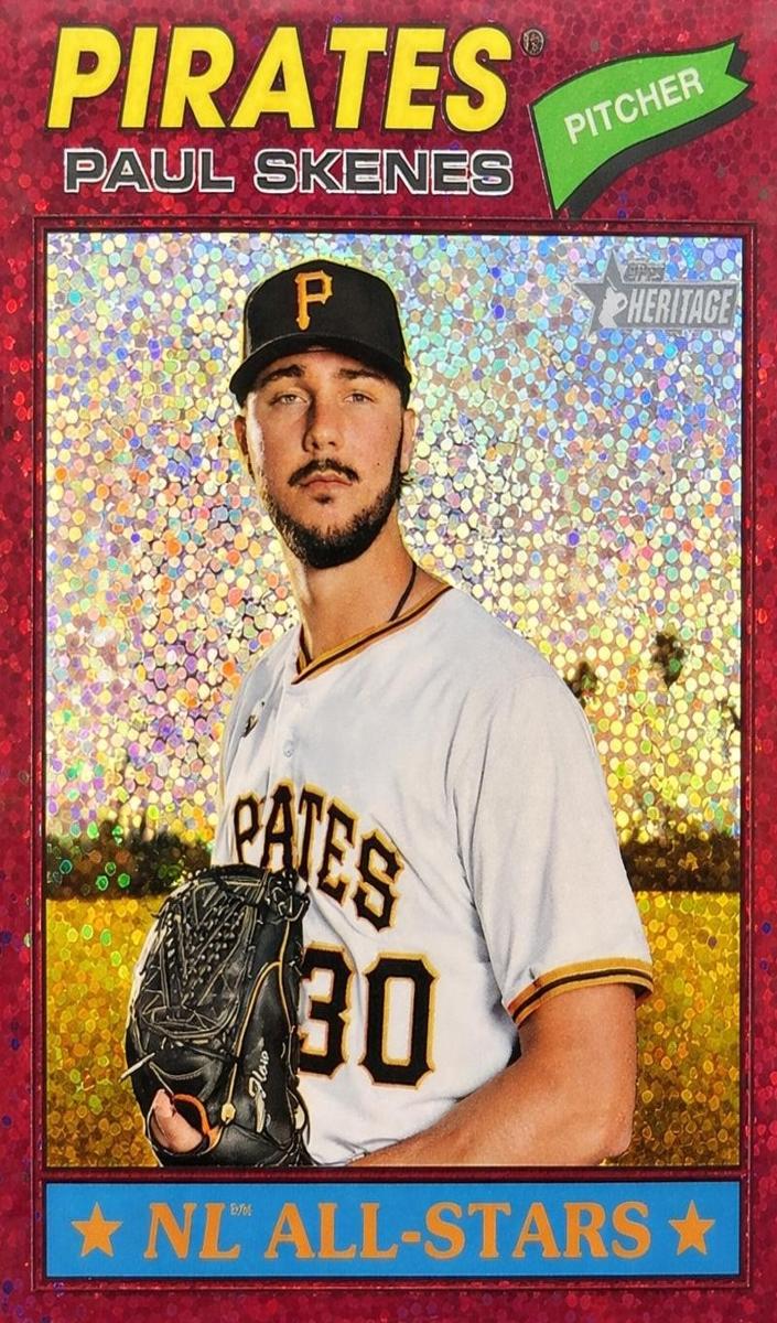 2026 Topps Heritage Baseball Burgundy Sparkle Refractor Paul Skenes #33
