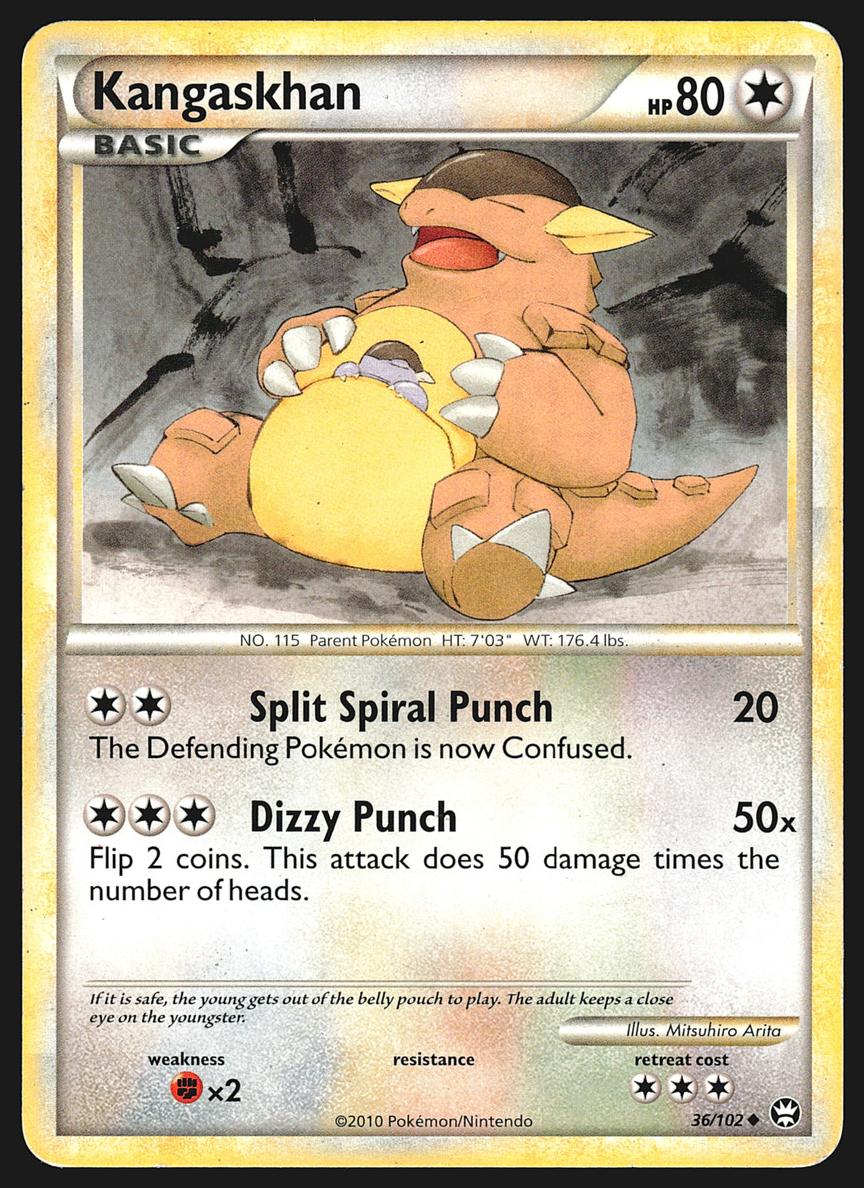 2010 Pokemon HeartGold & SoulSilver Triumphant Kangaskhan #36