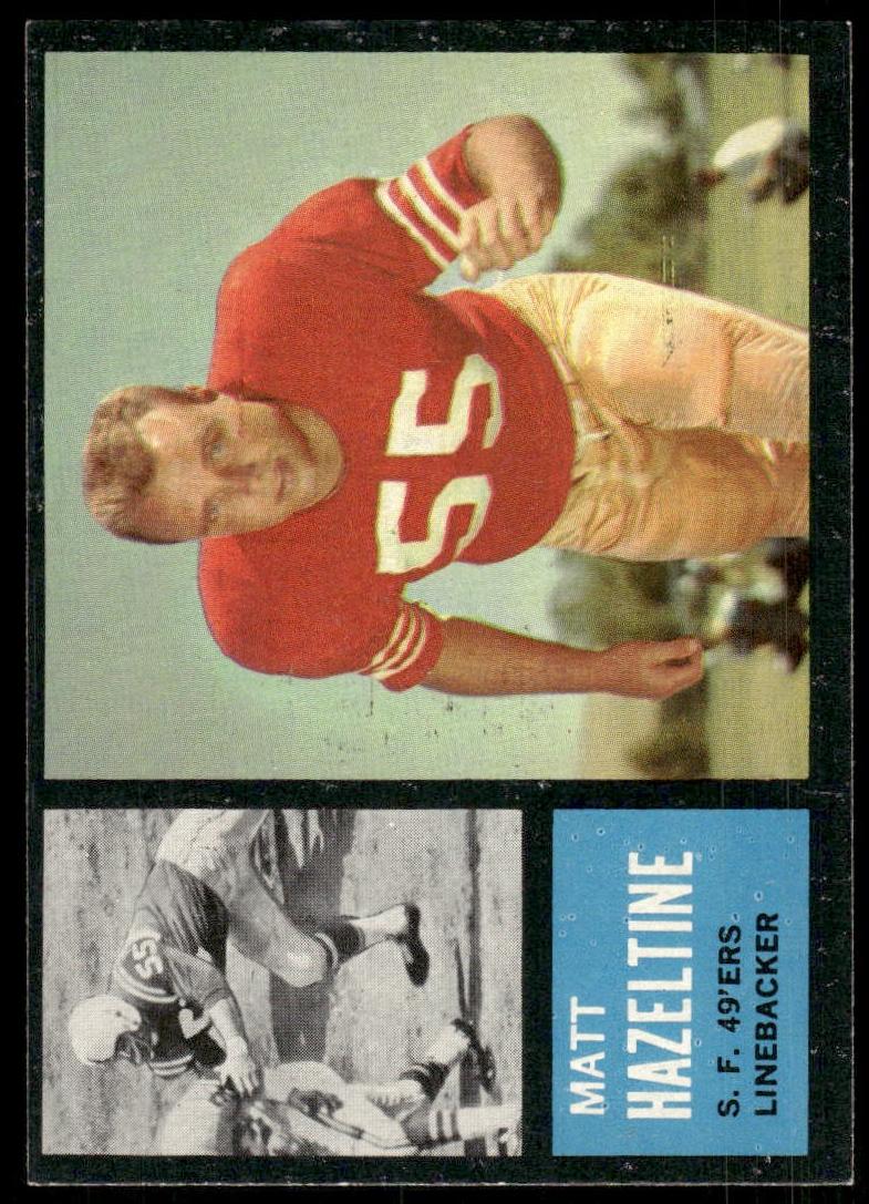 1962 Topps Football Matt Hazeltine #160 PSA 8