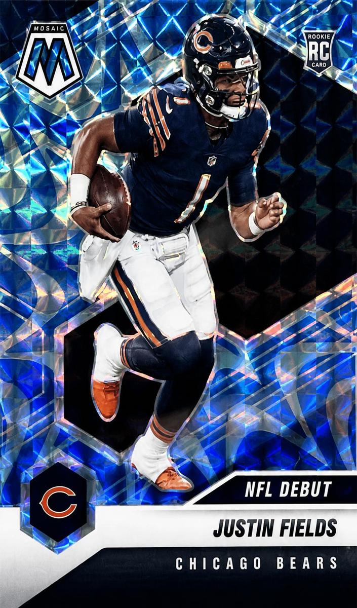 2021 Panini Mosaic Football Reactive Blue Justin Fields #242 PSA 10