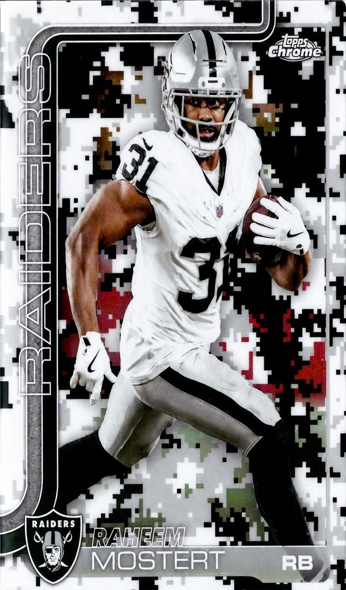 2025 Topps Chrome Football Team Camo Variation Raheem Mostert #182