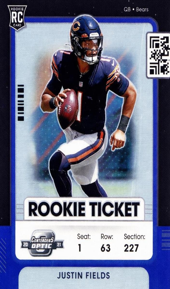 2021 Panini Contenders Optic Football Blue Justin Fields #75