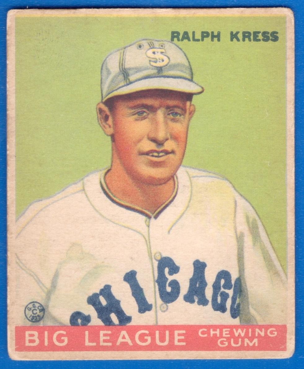 1933 R319 Goudey Baseball Ralph Kress #33 PSA 6