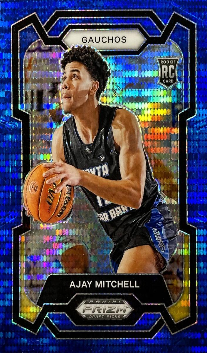 2024 Panini Prizm Draft Picks Basketball Blue Pulsar Ajay Mitchell #37