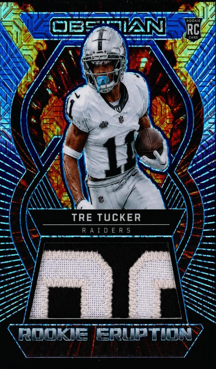 2023 Panini Obsidian Football Electric Etch Deep Sea Mojo Tre Tucker #REM-TTU