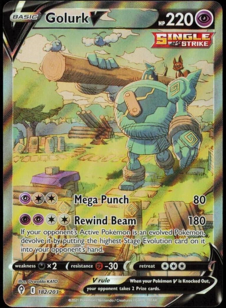 2021 Pokemon Evolving Skies Full Art Golurk #182
