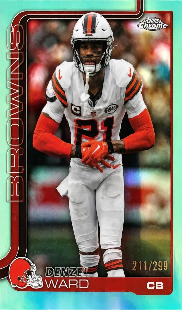 2025 Topps Chrome Football Teal Refractor Denzel Ward #74