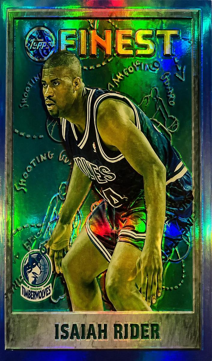 1995 Topps Finest Basketball Refractor Isaiah Rider #45 PSA 9
